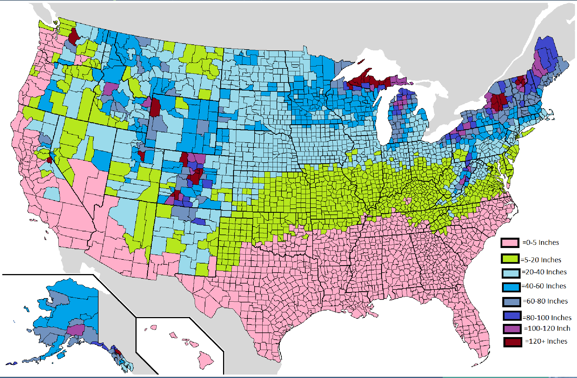 US Snow Map